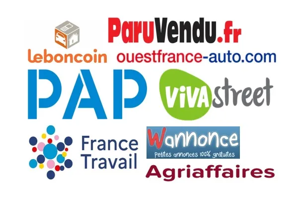 Logoer for de beste annonsesidene i Frankrike
